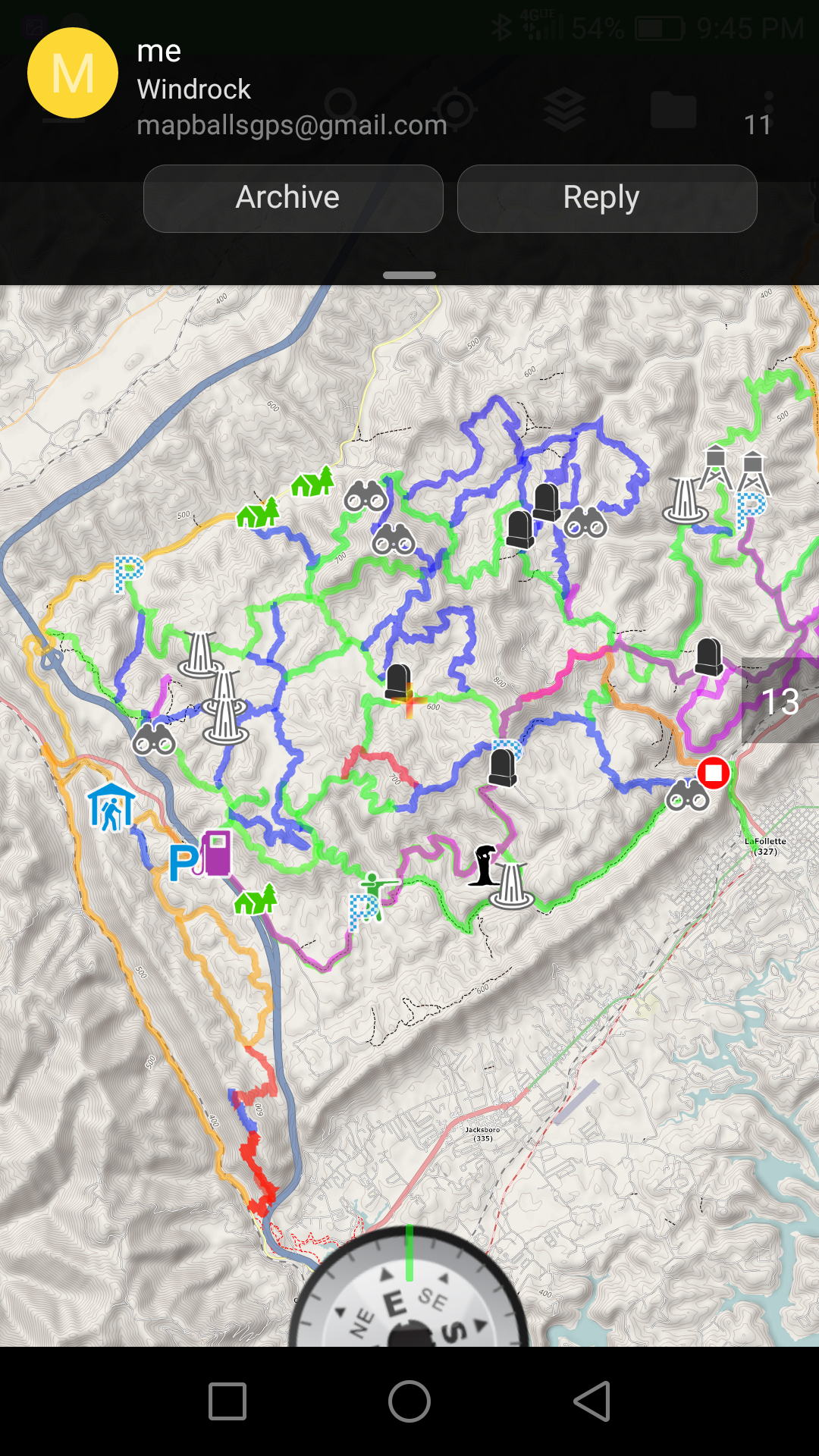 ATV trail maps for Windrock, TWRA Sundquist (Ride Royal Blue
